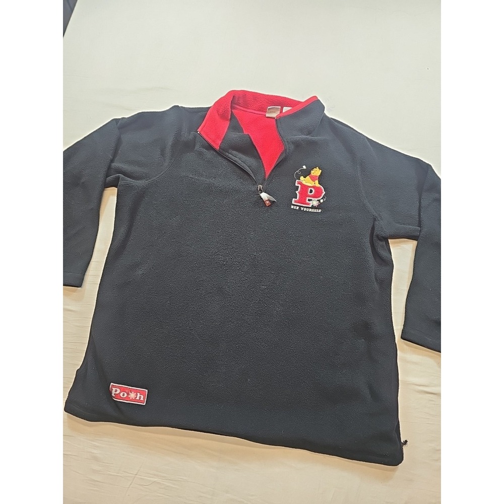 Disney Plus 1X pullover Winnie the Pooh Black Red Woman's Long Sleeve Pullover